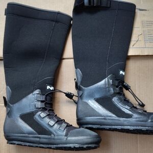 Black Neoprene Boots with Adjustable Straps